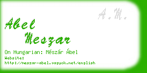 abel meszar business card
