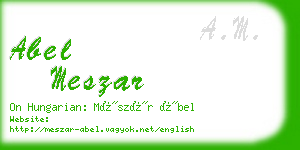 abel meszar business card